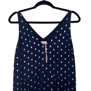 Ted Baker Printaa Blue & Metallic Gold Dot V-Neck High-Low Dress - Size 4 - NWOT